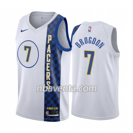 Camiseta Hombre Indiana Pacers Malcolm Brogdon 7 2019-20 Nike City Edition Swingman